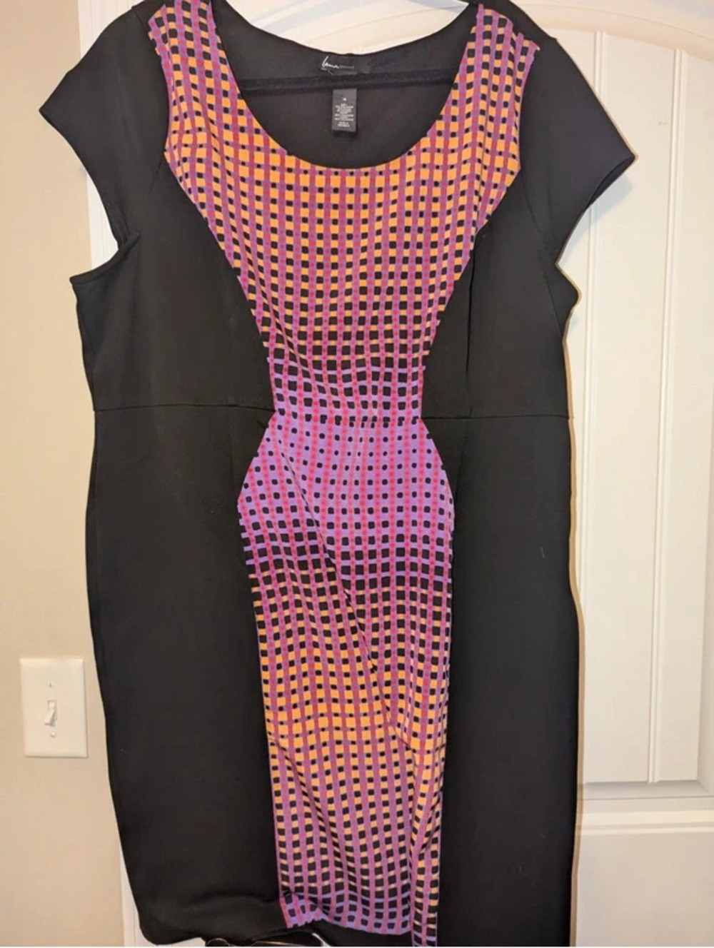 Lane Bryant Womens Black /multicolor geometric Design Size 18 Dress